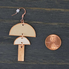 Load image into Gallery viewer, Limitless - Beige &amp; Copper - Lightweight Geometric Earrings
