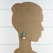 Load image into Gallery viewer, Tenacious - Turquoise, Black &amp; Copper - Lightweight Triangle Earrings
