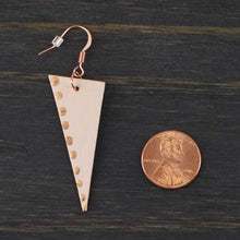 Load image into Gallery viewer, Unladylike - Beige &amp; Copper - Lightweight Triangle Earrings
