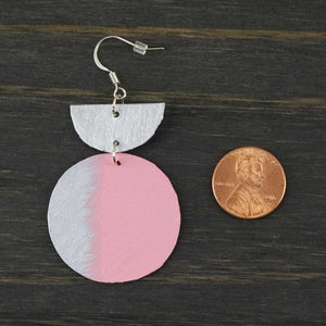 Untamed - Pink & Silver - Lightweight Geometric Earrings