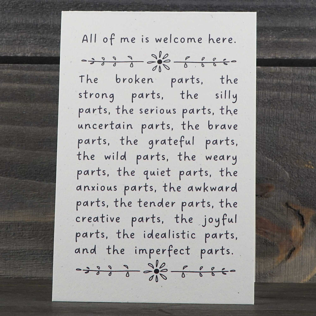 Welcome - Recycled Paper Card - 4x6